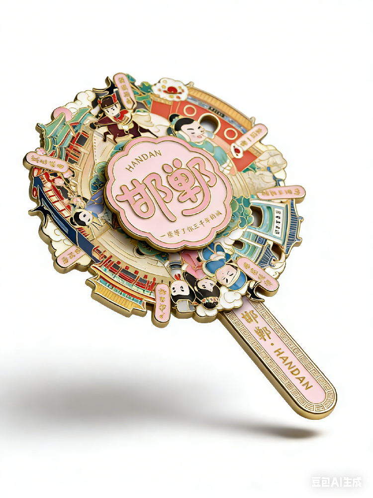 邯郸旅游景点地标悬浮金属风车冰箱贴