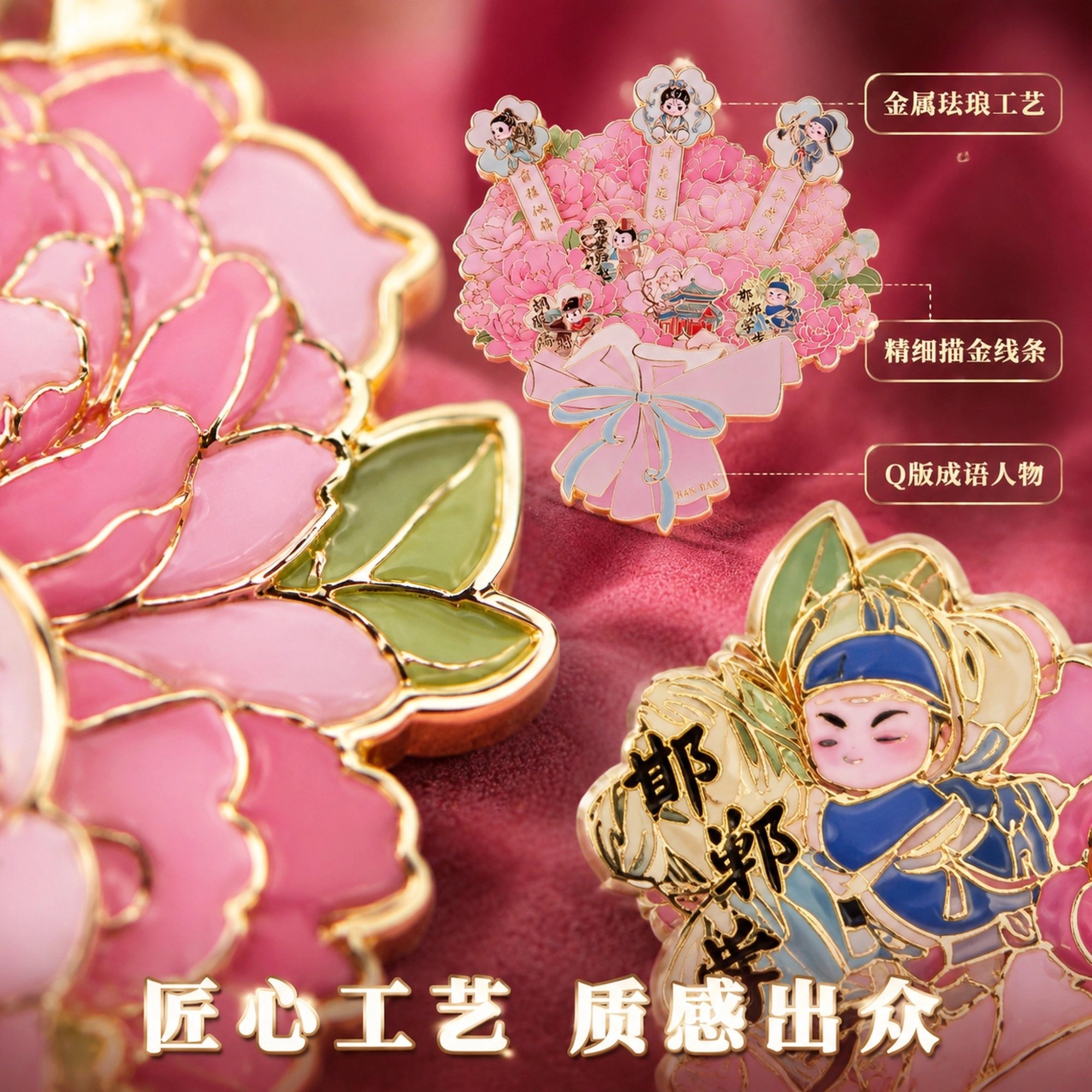 邯郸成语花束可拆卸金属冰箱贴