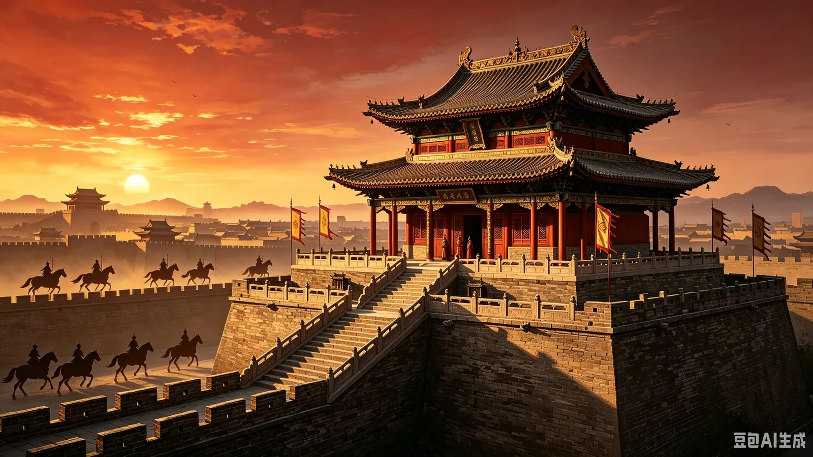 武灵丛台近景，赵武灵王胡服骑射，战国赵国改革历史地标
