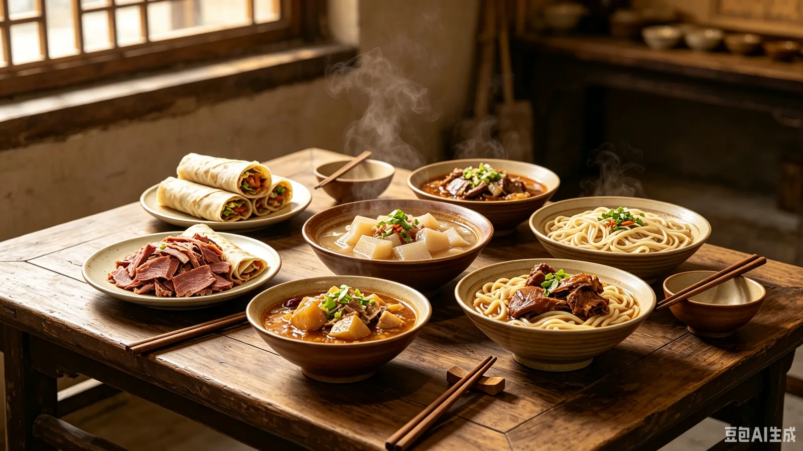 邯郸本土美食合集，永年驴肉卷、磁州焖子、武安拽面等冀南风味